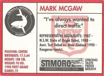 1991 Stimorol NRL #96 Mark McGaw Back